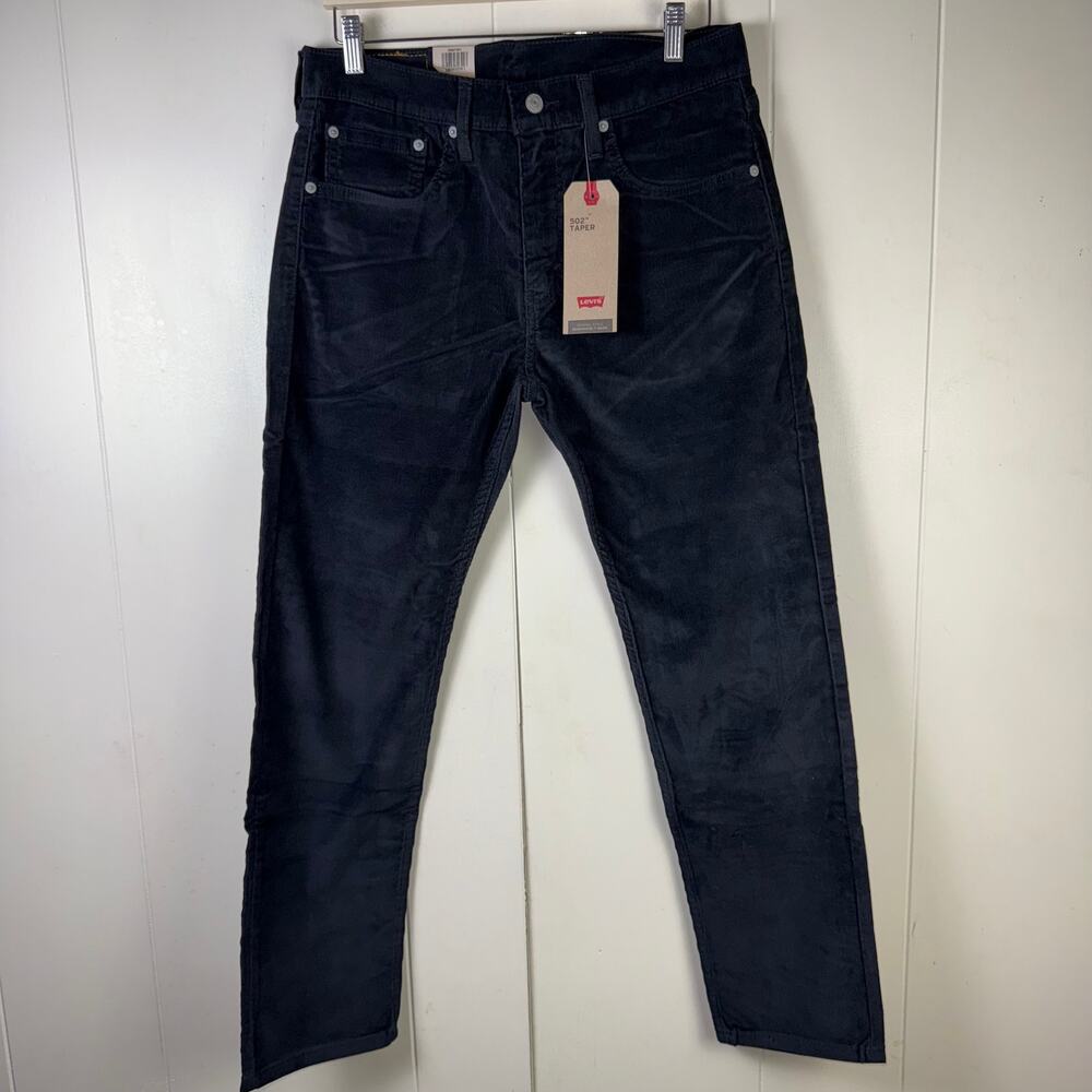 New‎ men’s black Levi’s corduroy jeans, Size 31 x 30 502 stretch taper